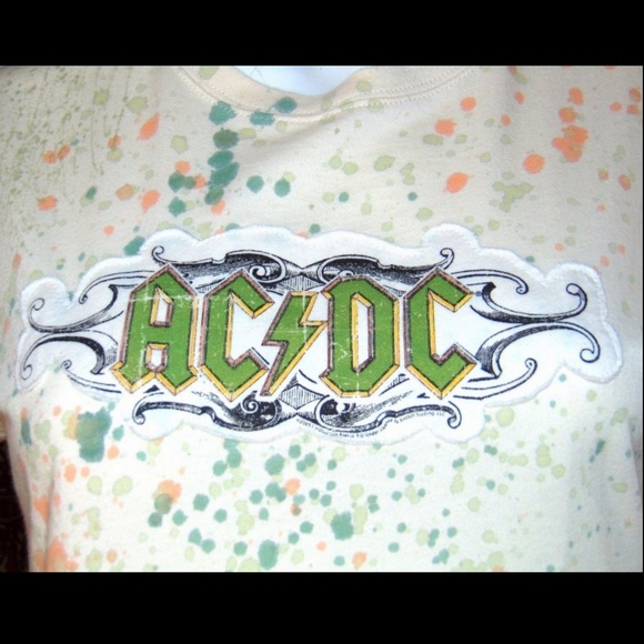 AC/DC ROCKWARE cream cotton T-Shirt 11/13 L✨ - Picture 1 of 5